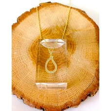 Ασημένιο κολιέ - επίχρυσο λαχούρι με ζιργκόν (SN210)